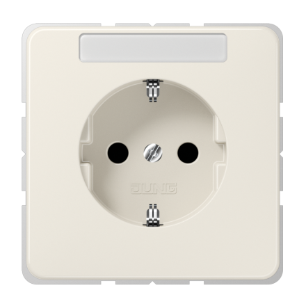 Jung CD1520NNA SCHUKO socket, 16 A 250 V ~, without claws, with label field, Duroplast, CD series, white