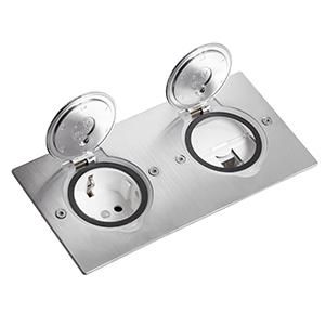 Legrand 89702 cover set 2x2Mod Inox square, (stainless steel)