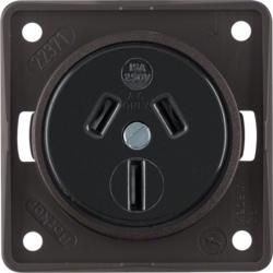 Berker 962562501 socket with protective contact 'Australia' brown, matt Integro inserts