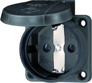 Mennekes 11312 16A 2-pole +E 230V IP54 black surface-mounted box SCHUKO