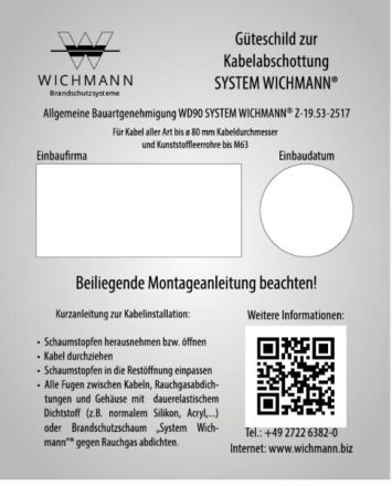 Wichmann 00100102-WD90-20 WD90, set of 20 identification plates