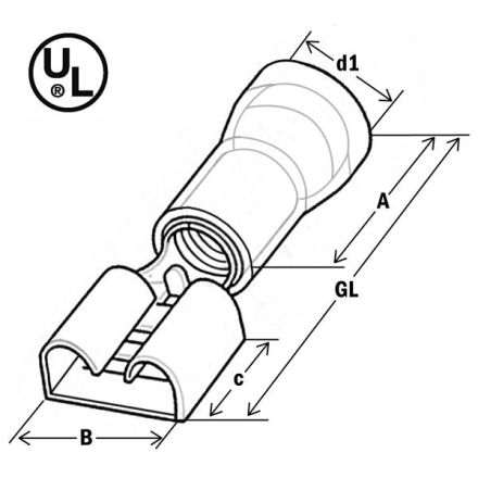 HAUPA 260386/10 flat plug sleeve Ms rt 0.5-1qmm fl