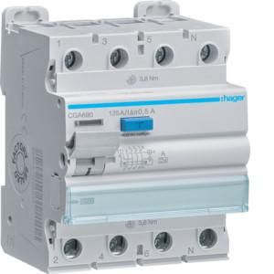 Hager CGA690 4 pole 10kA 125A 500mA Type A residual current circuit breaker