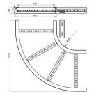 Unex 67606-04 90° grey RAL7035 85x600 R300 U23X flat bend