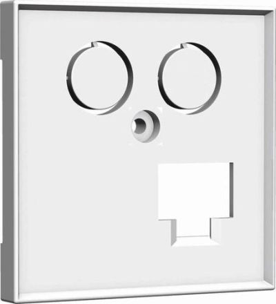 HomeWay one. TV+LAN 55x55mm pure white central plate
