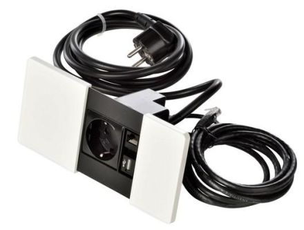 Kopp 939620016 VersaPAD 1-way + 1RJ45 + 1USB white power strips