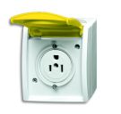 Busch-Jaeger 3015 EWN-54 Busch-Nema socket, with yellow hinged cover alpine white