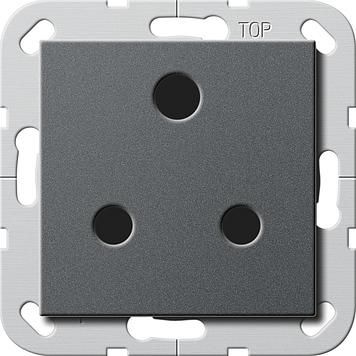 Gira 277428 socket Round Pin 15 A switchable System 55 Anthracite