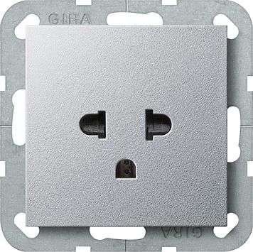 Gira 284026 socket EURO-US System 55 color aluminum