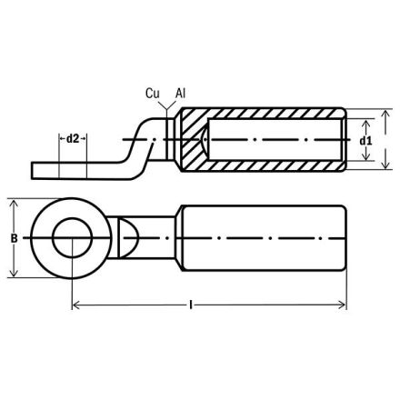 HAUPA 293304 compression cable lug 25qmm 1f M12 bare