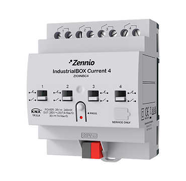 ZENNIO ZIOINBC4 KNX switching actuator IndustrialBOX | 4-way, 20 A C-load
