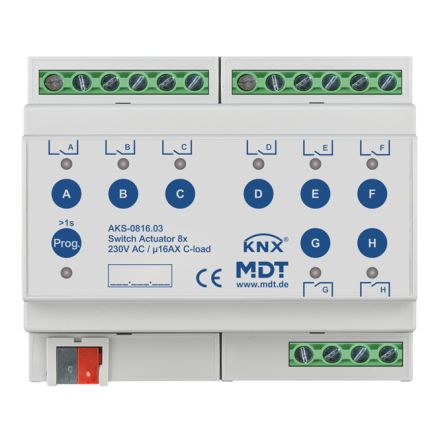 MDT AKS-0816.03 KNX switching actuator standard 16 A | 8-way