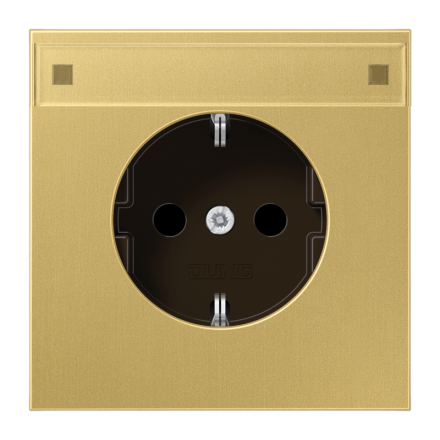 Jung ME1520NAC SCHUKO socket, 16 A 250 V ~, with label field, brass, LS series, brass classic