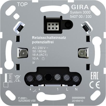 Gira 540700 S3000 pot.free relay switch insert