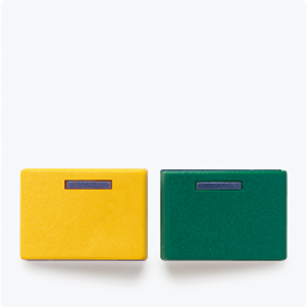 Jung A642EWW cover for Ackermann, type 73642 E, yellow, green, series AS/A, alpine white