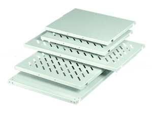 RITTAL 7185035 component shelf perforated for 50 kg D=500mm W800mm RAL7035