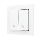 ZENNIO ZS552PB2MWC Double button soft ZS55 | for 2 binary inputs, custom design | matt white