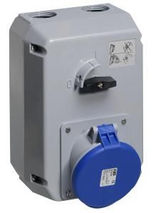 ABB Stotz-Kontakt 363MM1, Switchable wall socket, 63 A metal housing, 1h, IP44, 3P+E, 2CMA168040R1000