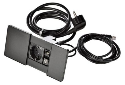 Kopp 939621017 VersaPAD 1-way + 1RJ45 + 1USB black power strips