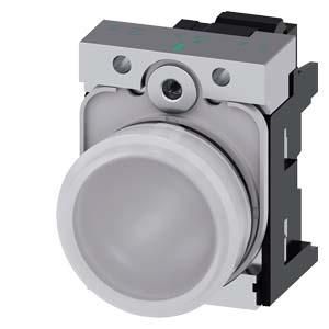 Siemens 3SU1153-6AA60-3AA0 indicator light 22mm round white lens smooth
