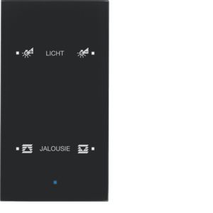 BERKER 75142935 KNX push button sensor glass | 2-way, comfort, configured | black glass