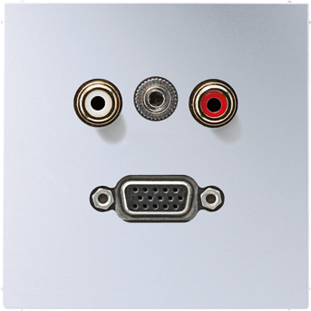 Jung MAAL1072 Multimedia connection system Cinch audio / mini jack 3.5 mm / VGA, LS series, aluminum