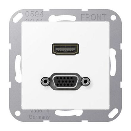 Jung MAA1173WWM Multimedia connection system HDMI / VGA, Series A, snow white matt