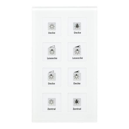 MDT BE-GT08W.01 KNX glass button Plus | 8-way | white glass