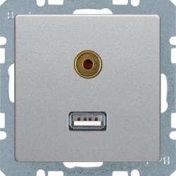 Berker 3315396084 BMO USB/3.5MM AUDIO Q1 ALUMINUM LACQUER