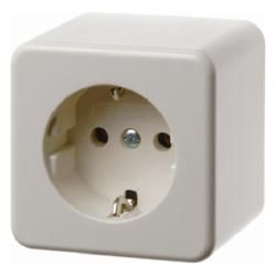 Berker 40009940 SCHUKO socket white, glossy surface-mounted
