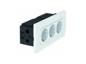 OBO Bettermann SDE-RW D0RW3 module 45 3-way pure white socket unit, 6119414