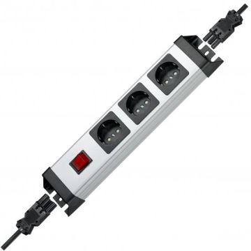 Kopp 226220013 POWERversal 3-way 250V 16A 3600W IP20 power strip