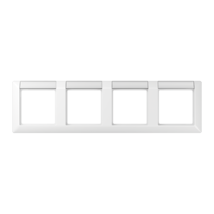 Jung AS5840NAWW frame 4-way, with label field, horizontal mounting, Duroplast, AS 500, alpine white