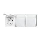 Busch-Jaeger 2300/3 EW-54 SCHUKO® socket, 3-way alpine white