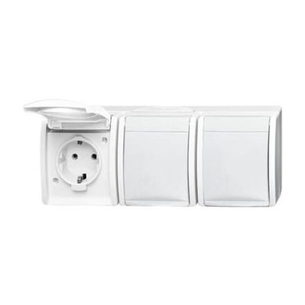 Busch-Jaeger 2300/3 EW-54 SCHUKO® socket, 3-way alpine white