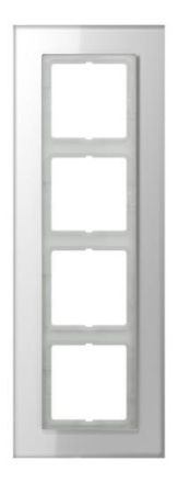Jung LSP984GLWW glass frame 4-way, vertical and horizontal mounting, glass, LS PLUS, alpine white