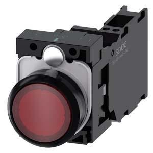 Siemens 3SU1102-0AB20-3FA0 push button illuminated 22mm round red 1S1OE
