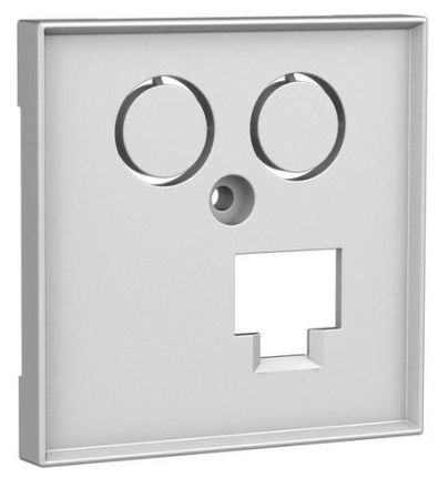 HomeWay one. TV+LAN 55x55mm pure white matt central plate