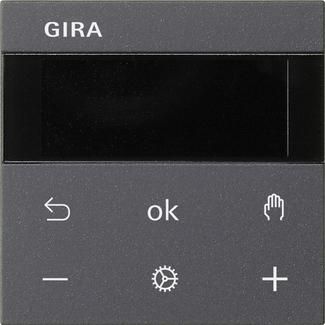Gira 539328 S3000 RTR Display System 55 Anthracite Room Temperature Controller