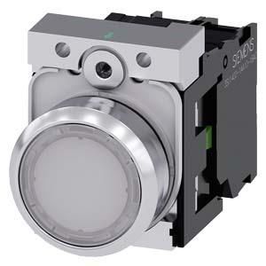 Siemens 3SU1152-0AB60-1BA0 push button illuminated 22mm round white 1S