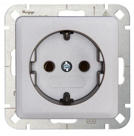 Kopp 914820007 HK02 steel-colored SCHUKO socket