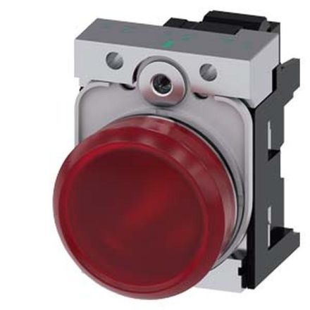 Siemens 3SU1156-6AA20-3AA0 indicator light 22mm round red lens smooth
