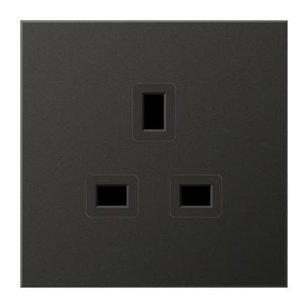 Jung AL3521AN socket, 13 A 250 V ~, screw terminals BS 1363-1, 4 mm2, without claws, integrated increased contact protection, SAFETY+, painted aluminum, LS series,