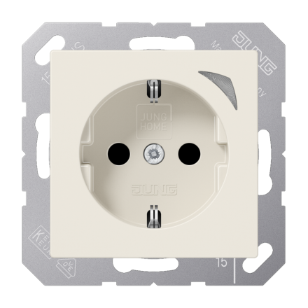 Jung BTA1521S JUNG HOME SCHUKO® socket, 16 A 250 V ~, screw terminals, with function display, integrated increased contact protection, SAFETY+, thermoplastic, Series A