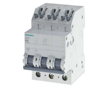 Siemens 5SJ6320-6KS miniature circuit breaker B20A 3-pole 6kA with plug-in terminal.