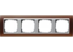Gira 021459 4-way cover frame for colour Alu Gira Event Opaque Dark Brown