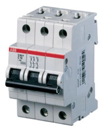 ABB Stotz-Kontakt S203P-D10 D10A 25kA 3-pole circuit breaker, 2CDS283001R0101