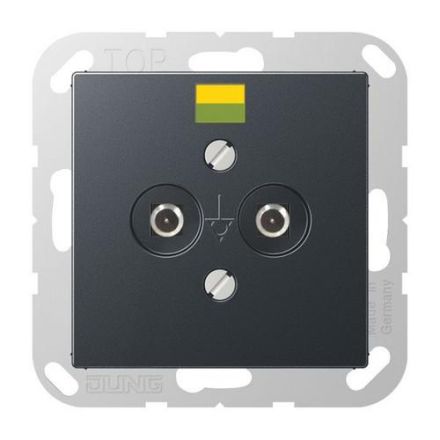 Jung A565-2BFANM equipotential bonding socket, thermoplastic painted, series A, matt anthracite