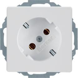Berker 47276089 SCHUKO socket 45° polar white velvet Berker Q.1/Q.3