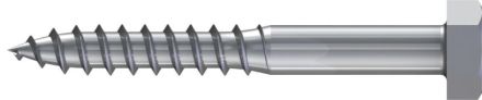 Reisser 000571V038-100080S-1 DIN 571 wood screws, hexagon head, 10.0 X 80, stainless steel A2, pickled, passivated, packed in 10